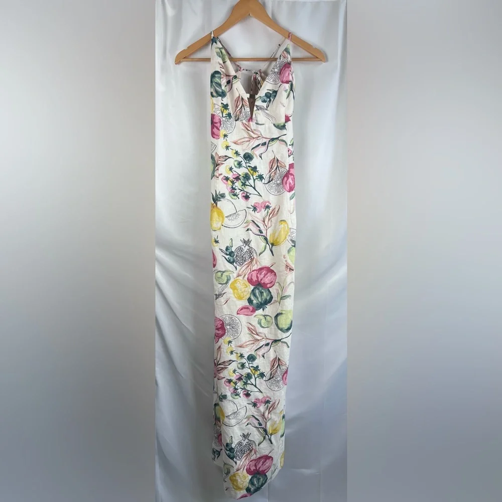 A&F Premium Linen Cutout Midi Dress Size Large Tall